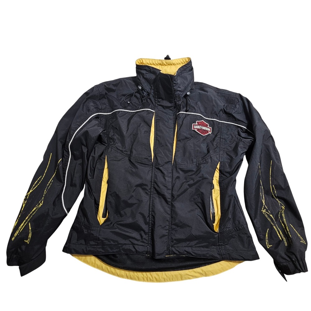 Harley-Davidson Windbreaker Jacket Women S Black Vintage Embroidered‎ 97403-06VW